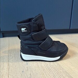 Sorel Kids Black and White Waterproof Snow Boot